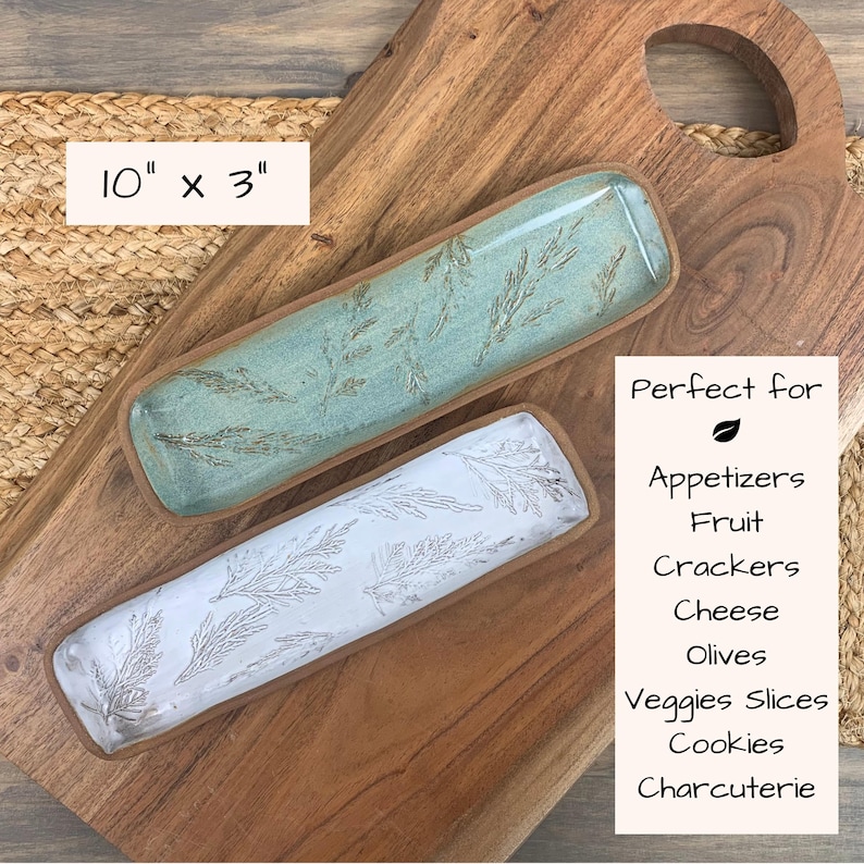 Appetizer Tray | Cracker & Cheese Serving Platter | Countertop Spice Tray | Cooking Mom Gift | Cheeseboard Party Platter | Modern Pottery bild 3