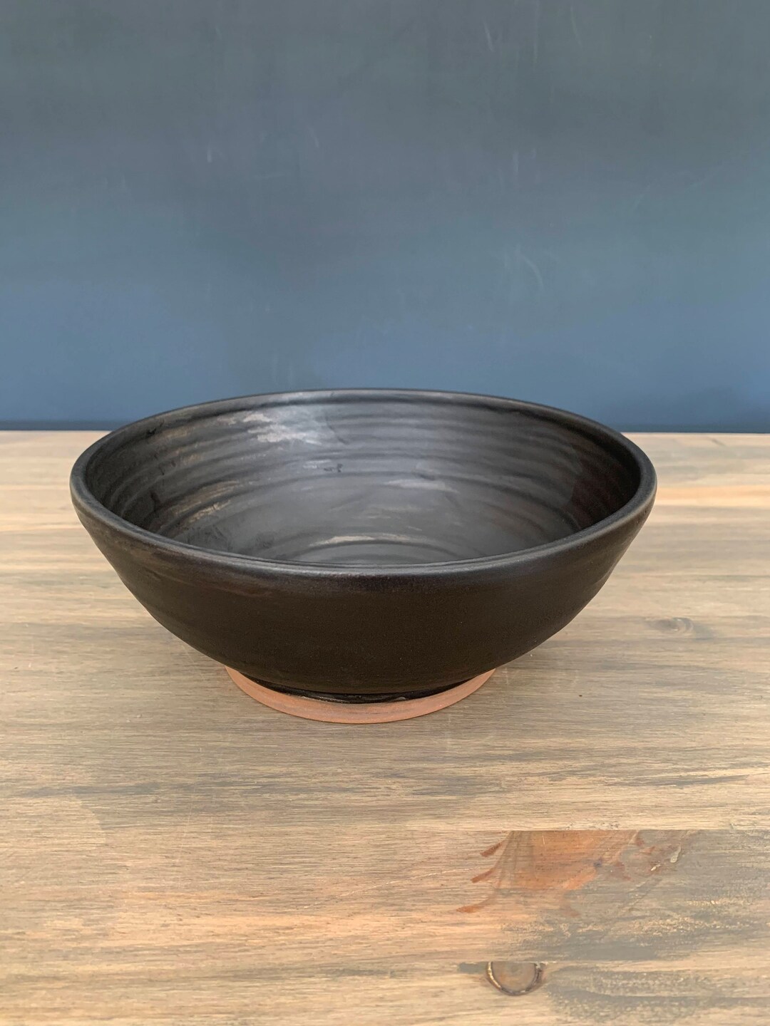 Large Black Bowl, Modern Gift Bowl, Dining Table Centerpiece Pottery