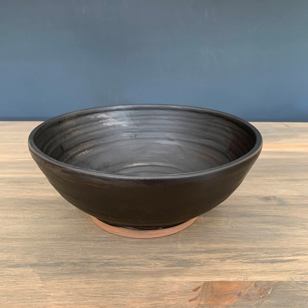 Black Ceramic Bowl Etsy