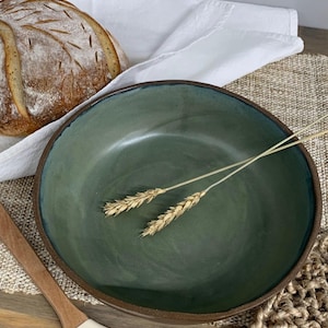 Christmas Gift for Bread Baker | Sourdough Bread Making Gift | Handmade Pottery Bowl | Homestead Farm Kitchen Ceramics | Dish for Home Baker