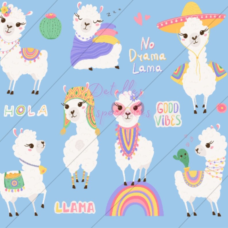 Collection Llama Paper Digital, 10 Paper Scrapbook, Printable Scrapbook ...