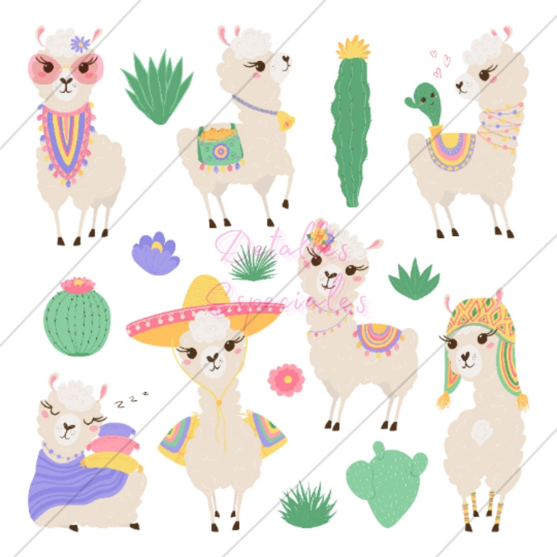 Collection Llama Paper Digital, 10 Paper Scrapbook, Printable Scrapbook ...