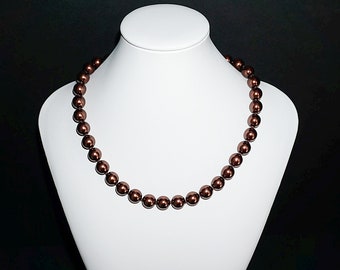 Vintage (c1990) Joan Rivers Faux Chocolate Pearl Necklace