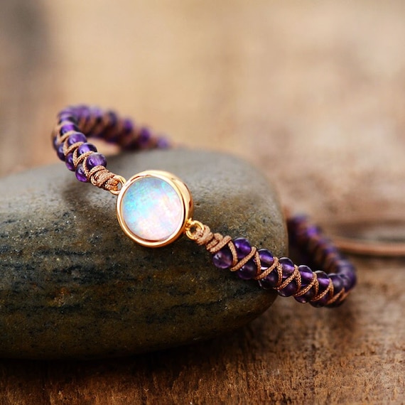 13 Gorgeous Gift Ideas for Anyone Who Loves Purple Aesthetics 10 Purple Amethyst Bracelet Nature Purple Amethyst Bracelet