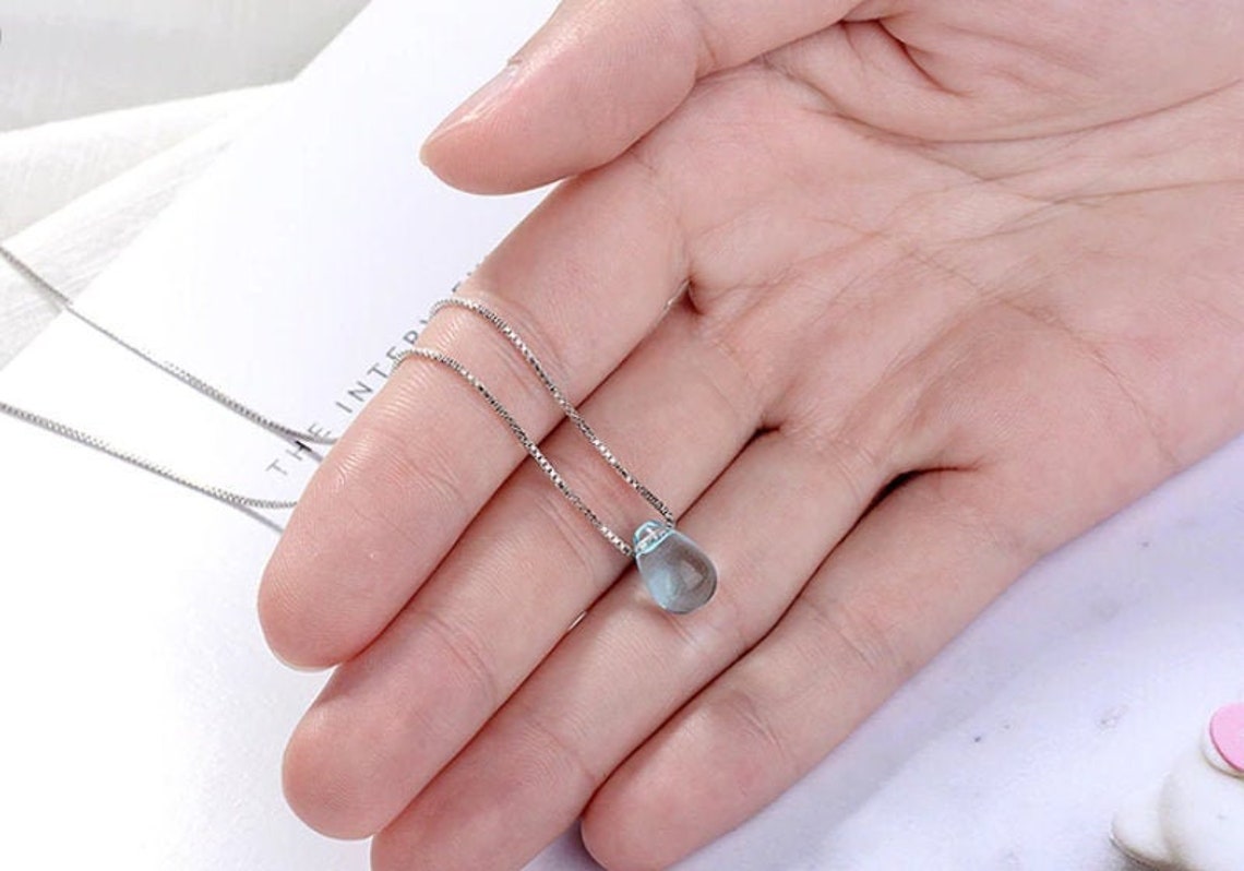 Water drop necklace water drop pendant Bridesmaids Gift Etsy