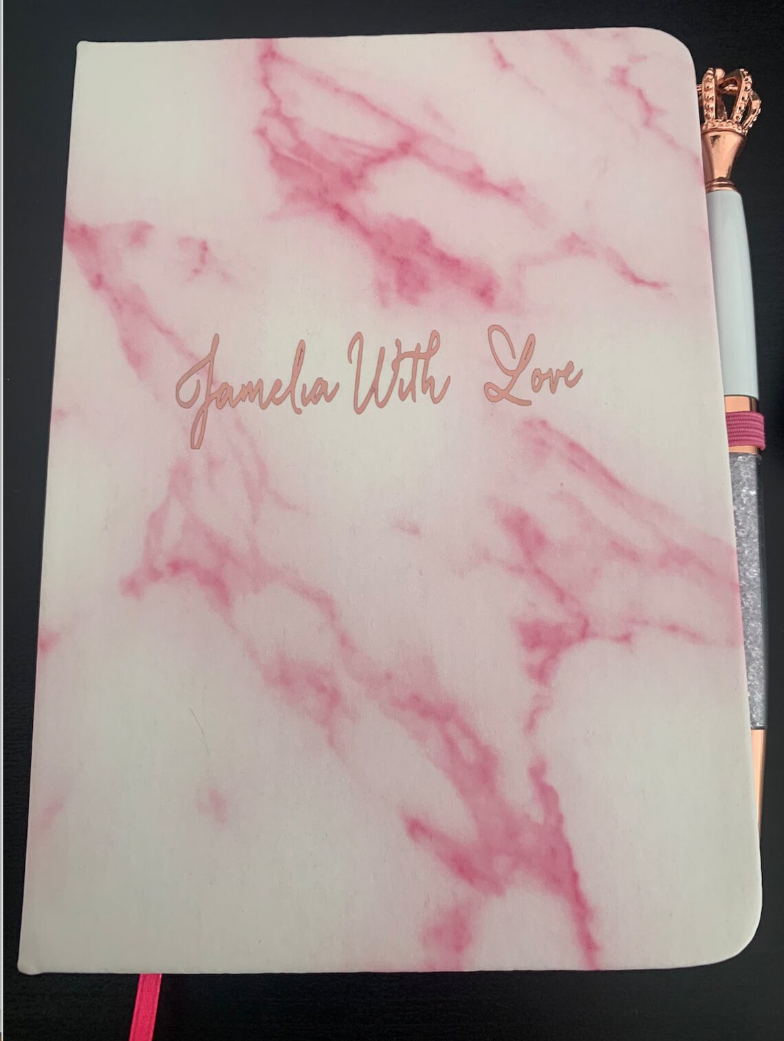 Personalised A6 marble notebook with pen personalised Etsy