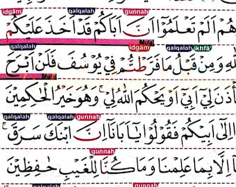Color Coded Tajweed Quran Waqaf Ibtida Full Tajweed Easy Reading Rasm Uthmani Al-Amin Free Delivery Worldwide