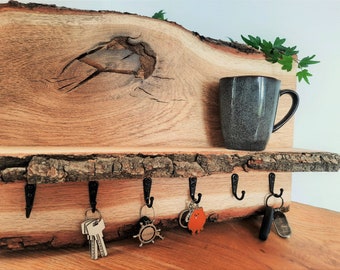 Oak key rack