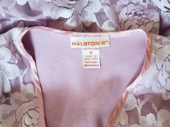 Vintage 80s Halston III Lilac Purple Lace Tea-Len… - image 9