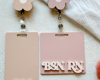 Personalized badge for healthcare workers, teacher, nurse, RN, doctor, badge buddy set, badge accessories, medtech, ER, health aide, dentist