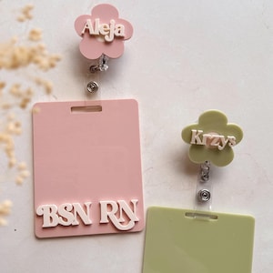 Badge reel and buddy matching set for RN, lab, xray, MD, RT, spt, dietitian, lab, mri, technician, pct, np, social worker, msn