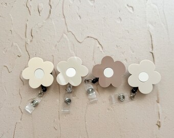 Flower Badge Cute Reel Neutral Retractable ID badge accessories,RN Xray MA lab nurse tech manager imaging md ot pt lab cna pct spt rdms ctrs