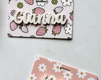 Horizontal Badge Buddy, Badge Cover Back, Cute Badge Holder,  Personalized Name Tag, Healthcare Accessories, Teacher Accessories, Nurse Gift