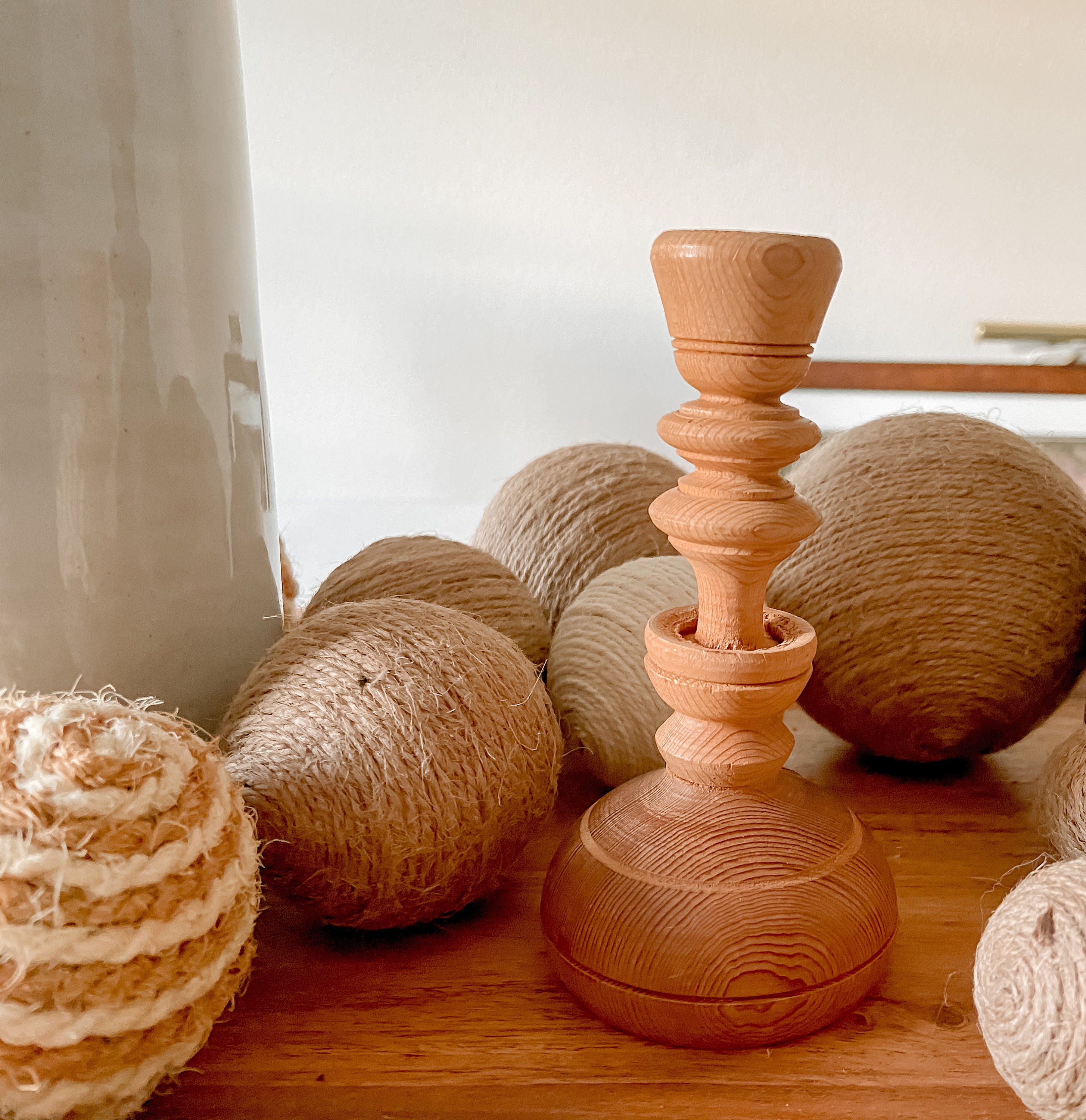 Vintage Wood Candle Holder Etsy