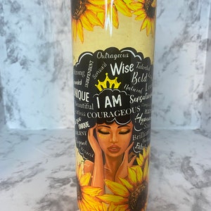 Beautiful Queen Affirmations | Bible Emergency Numbers 20 oz. Tumbler
