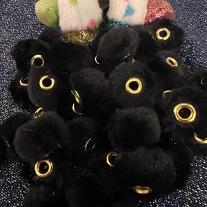 Fuzzy Spacer Beads, Spacer Beads, Black Spacer Beads, Black Fuzzy Beads, Furry Spacer Beads, Black Furry Beads, Fuzzy Beads for Beadable Pen