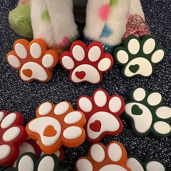 Paw Print Silicone Focal Beads, Puppy Paws Silicone Focal Beads for Freshies, Dog Focal Beads, Cat Paws Silicone Focal Beads, Animal Focal
