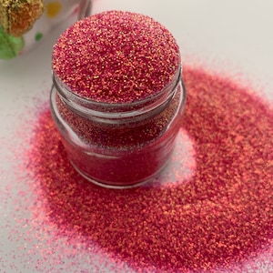 Kiss Kiss&gt;&gt;DISCONTINUED Pink Fine 1/64 Glitter/Polyester Glitter/Loose Glitter/Glitter by weight/Glitter for Epoxy/Iridescent Glitter