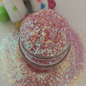 Pretty in Pink 0.025 Mini-Chunk&gt;&gt;Polyester Glitter/Iridescent Glitter/Glitter by Weight/Glitter for Epoxy/Resin/Slime/Crafting/Tumblers