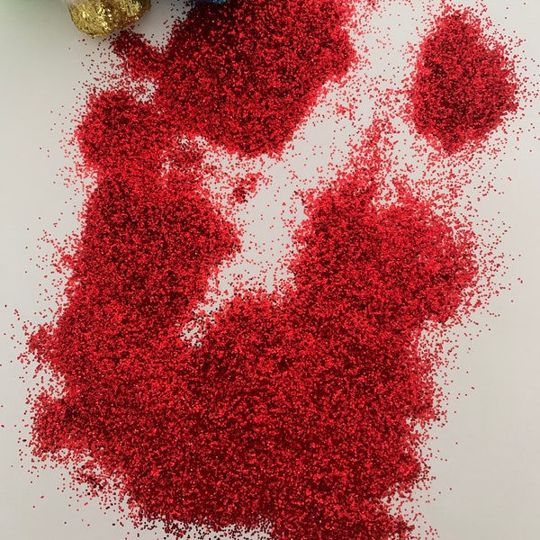 Crazy Red>>Metallic Glitter High-Quality Polyester Glitter/Fine 0.015 Hex Cut Glitter/Polyester Glitter for Epoxy/Resin/Tumblers/Slime