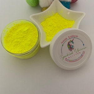 Neon Yellow>>Fluorescent Yellow Mica Pigment Powder, Neon Yellow Loose Powder, Neon Yellow Mica for Tumblers, Mica for Epoxy/Resin/Crafting