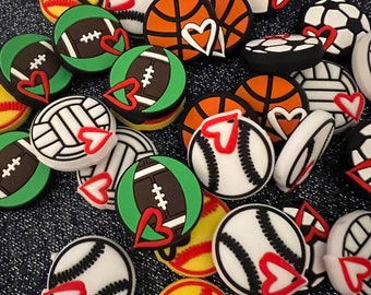 Love Sports Silicone Focal Beads, Sports Focal Beads for Freshies, Love Sports Focal Beads, School Silicone Beads, Sports Focal Beads