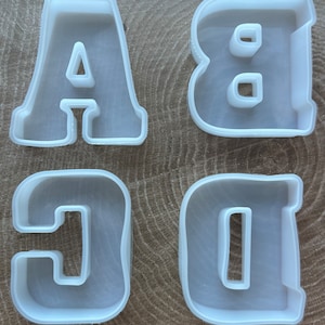 Alphabet Flowery letter mold, 3 cm high, Rubber letter mold