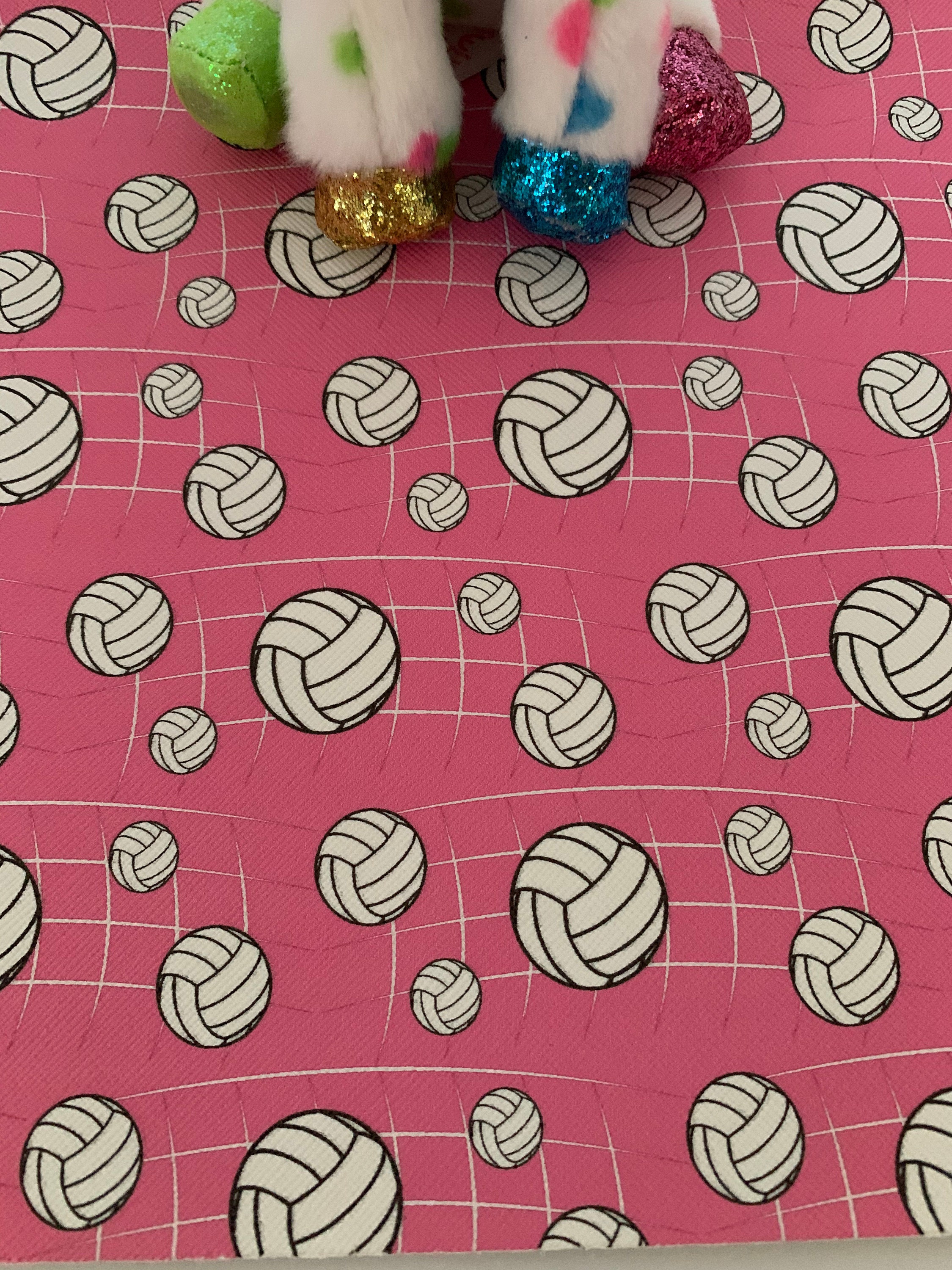 Pink Faux Leather Sheets Us Designer Volleyball Scatter Faux Etsy