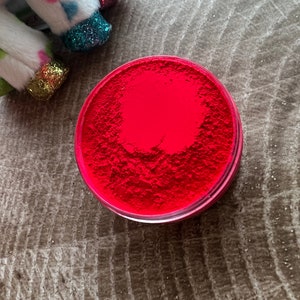 Neon Red&gt;&gt;Fluorescent Red Mica Pigment Powder, Neon Red Loose Powder, Red Mica Powder, Neon Red Mica for Tumblers, Neon Red Pigment