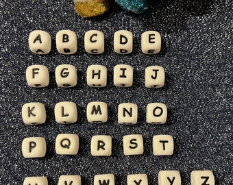 Alphabet Silicone Focal Beads, Alphabet Focal Beads for Freshies, Alphabet Silicone Beads, Letters Focal Beads, Alphabet Focal Beads