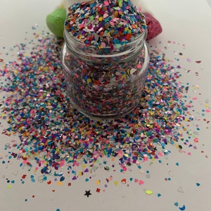 Confetti&gt;Glitter Mix Different Shapes/Loose Chunky Glitter/Glitter by Weight/Chunky Glitter for Epoxy/Resin/Slime/Crafting/Polyester Glitter