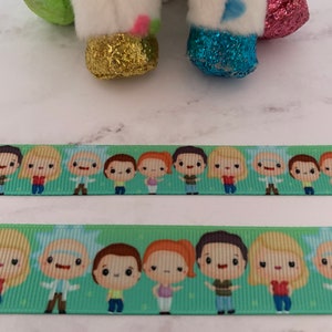 May include: Green and white ribbon with a cartoon image of the characters from the TV show Rick and Morty. The characters are in a line and are all smiling. The ribbon is made of a soft, durable material and is perfect for adding a touch of fun to any project.