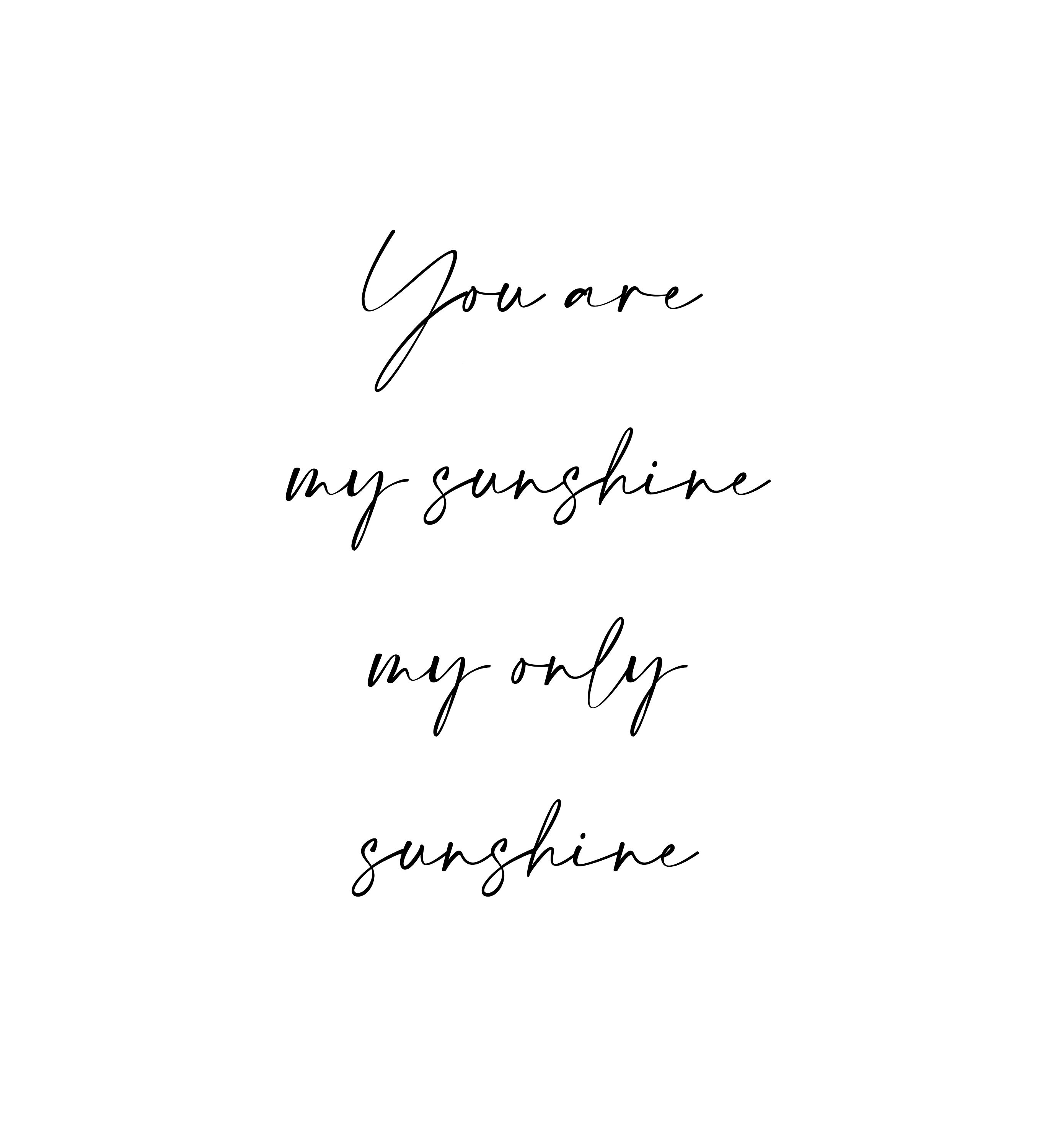 Paroles de You Are My Sunshine Imprimables Digital Download | Etsy