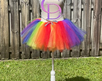 Girls Kids Cupcake Rainbow Birthday Tutu Outfit Top Tutu Skirt Dress Set ZG9 