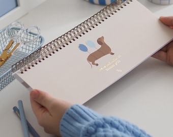 Dachshund Weekly Planner Ring Binder | Weekly planner with cute motifs