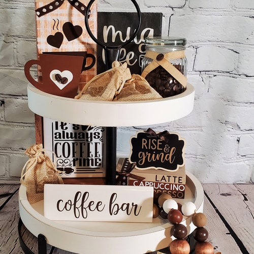 Coffee Tiered Tray Decor Tier Tray Set Tier Tray Pieces Etsy