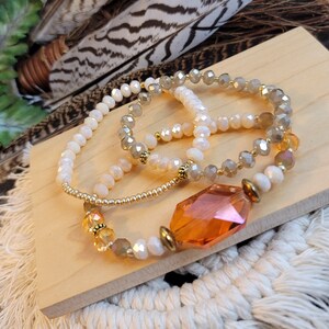 Fall Multi Layered Beaded Bracelet Set, Boho Beaded Bracelet Stacks, Jewelry Gift
