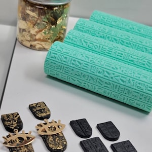 Hieroglyphics Texture Roller, Polymer Clay Pattern Roller