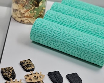 Hieroglyphics Texture Roller, Polymer Clay Pattern Roller