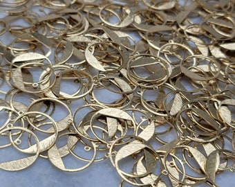 Raw Brass Ring Pendant, Unplated Brass Earring Finding