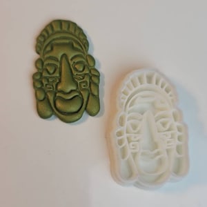 Polymer Clay Cutter, Mayan Mask #2, 3D Printed Cookie Cutter