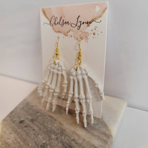 Spooky Earrings, Punk Rock Jewelry, Skeleton Hand Halloween Jewelry