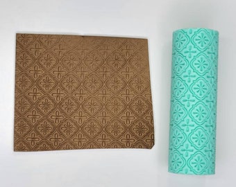 Floral Polymer Clay Texture Roller, Embossing Pattern