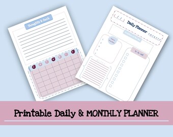 Go Get 'Em Girl { Daily & Monthly Printable Planners },  Planner Printable, Planner Digital, Schedule, PDF