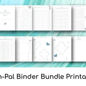 Nautical Pen-Pal Binder Bundle Printable (10 Pages), Pen Pal Supplies, Pen Pal Kit, Pen Pal Pack, Printable Stationery, Pen Pal Paper