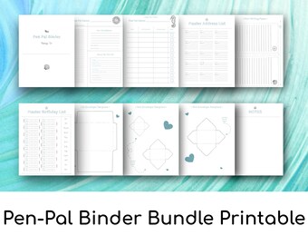 Nautical Pen-Pal Binder Bundle Printable (10 Pages), Pen Pal Supplies, Pen Pal Kit, Pen Pal Pack, Printable Stationery, Pen Pal Paper