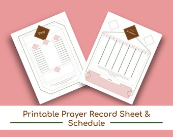 Printable Prayer Record Sheet & Schedule, Prayer Journal, Prayer Request, Prayer Journal Printable, Prayer Journal PDF, Digital, For Women