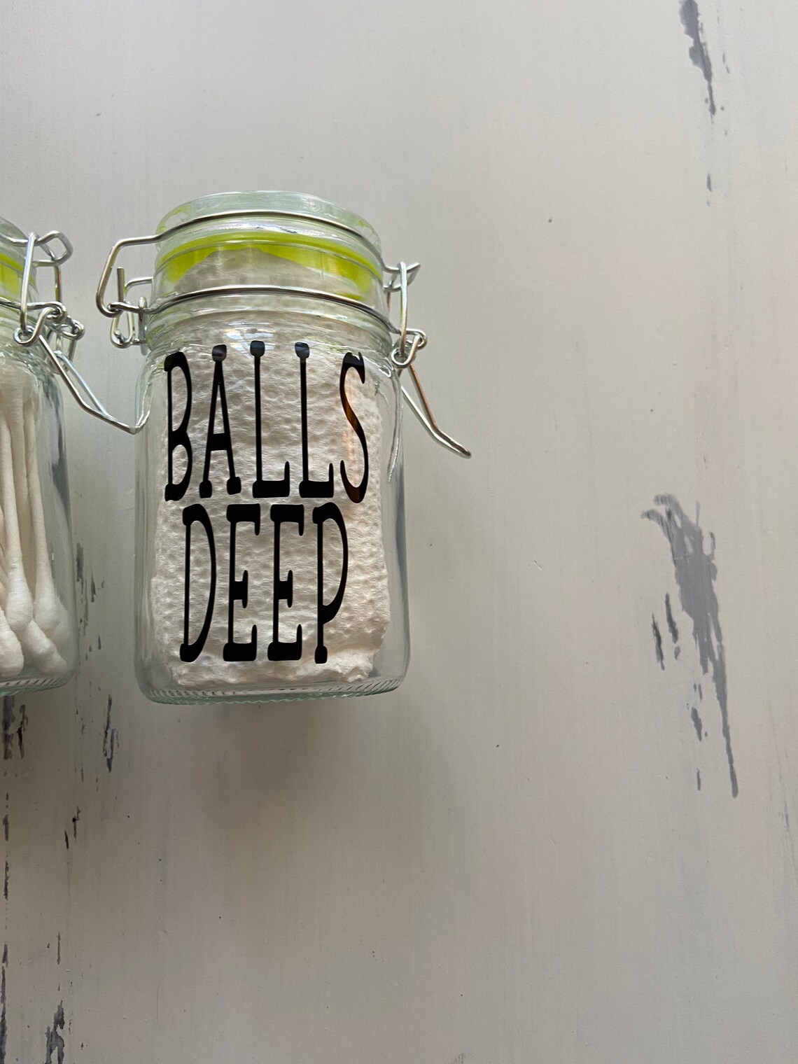 Bathroom q tip and cotton ball holders Etsy