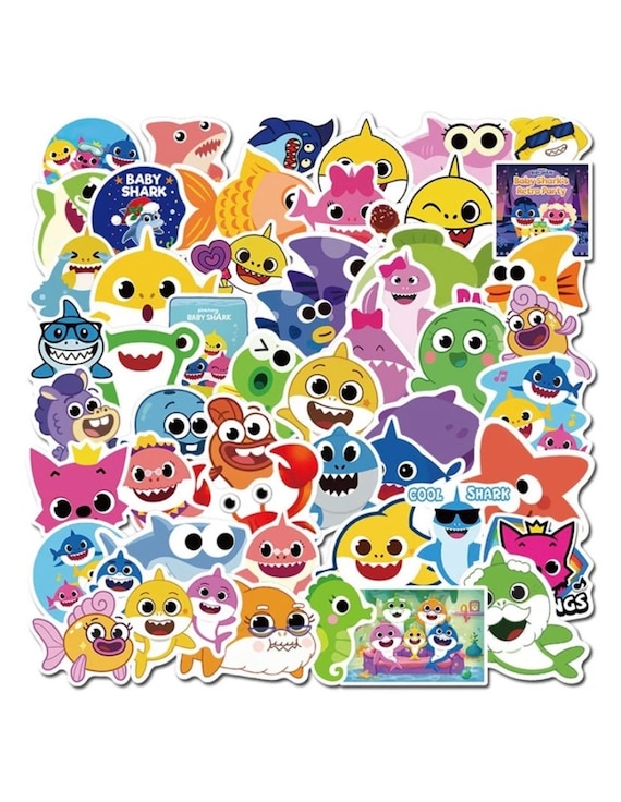 24 Pack Baby Shark Stickers Shark Stickers Party Favor Etsy