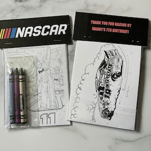 NASCAR coloring pages | racing coloring sheets | party favors | party favor fillers | personalized | race car party